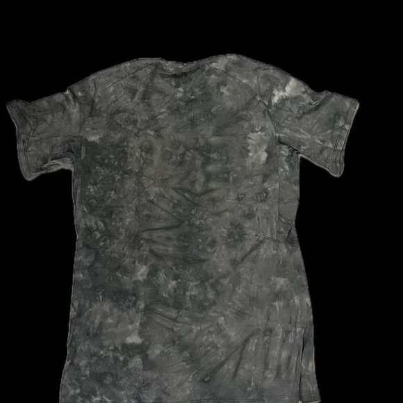 Lululemon Lulu Lemon Mens Short Sleeve Shirt Small Grey Black Tie Dye - Picture 2 of 2